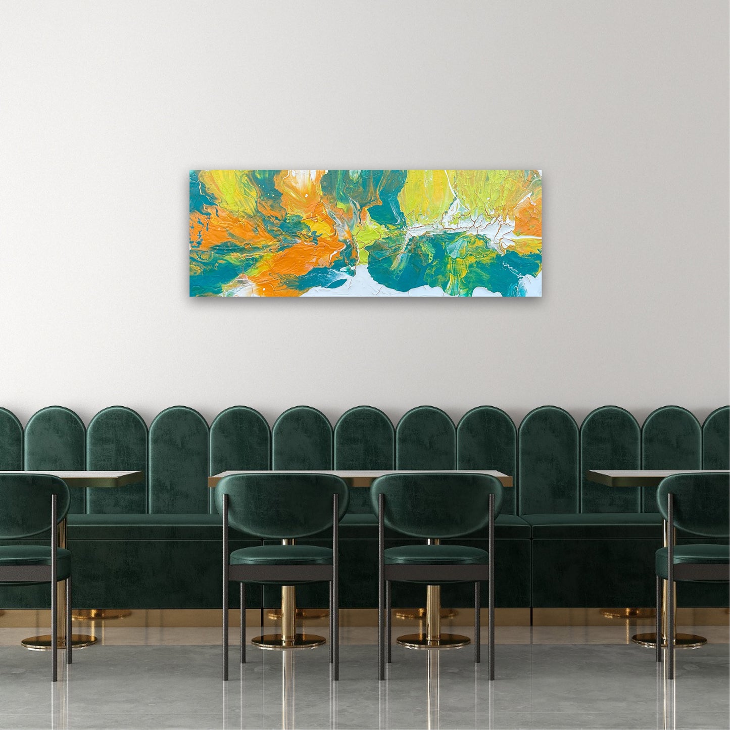 Avlangt maleri liggende fargerikt bilde sjelden kunst