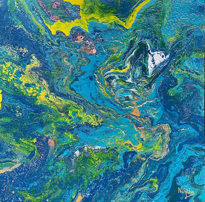 Fargerikt maleri. Vakkert kunstverk. Abstrakt kunst