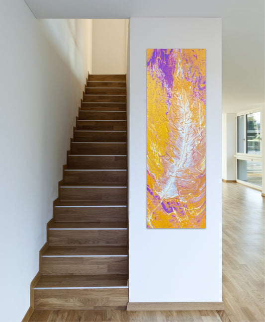 Fjær maleri - avlangt bilde - gledesfull kunst