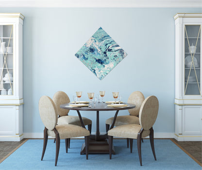 Stilfullt maleri til veggen i harmoniske farger. Kunst som skiller seg ut.