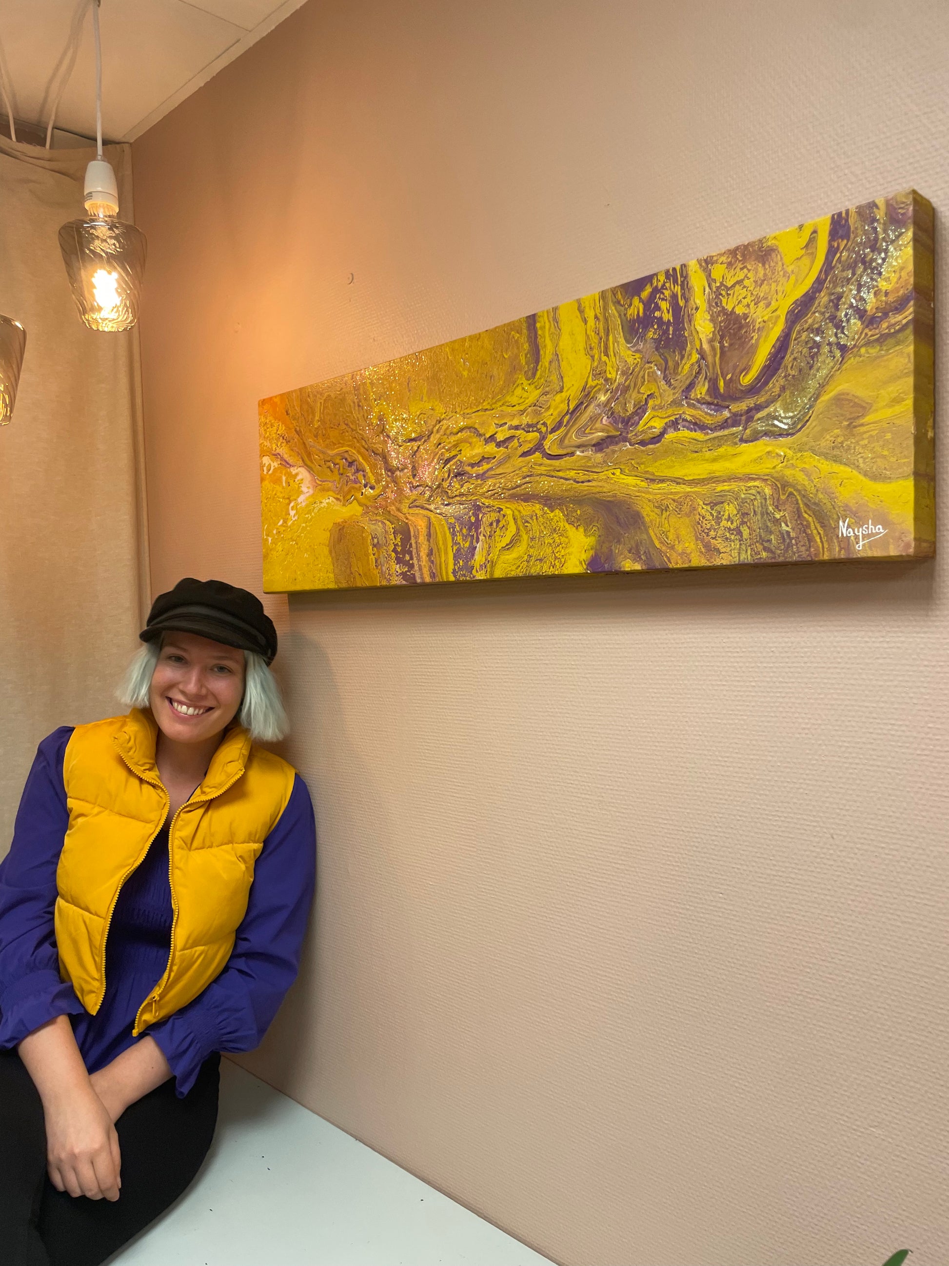 Kunstverk hos Tid for yoga, yogastudio i Bergen. Maleri av bergenskunstner Naysha