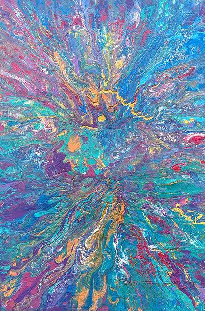 Maleri som gir glede. Fargerik kunst. Fargerikt maleri. 