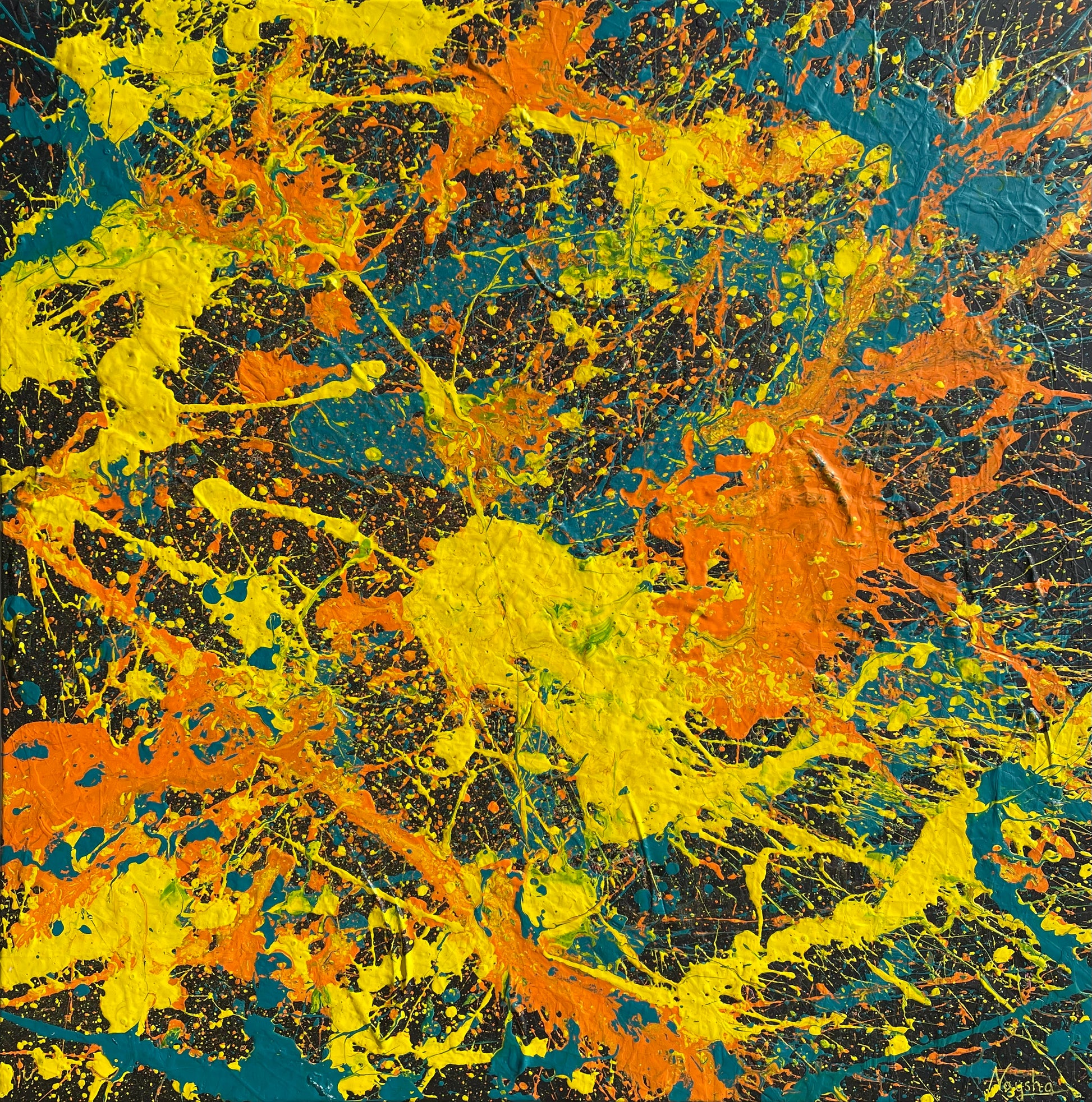Stort fargerikt maleri. Healing maleri. Original kunst av Naysha