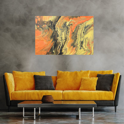 Stort fargerikt maleri til over sofaen. Healing maleri. Original kunst av bergenskunstner Naysha