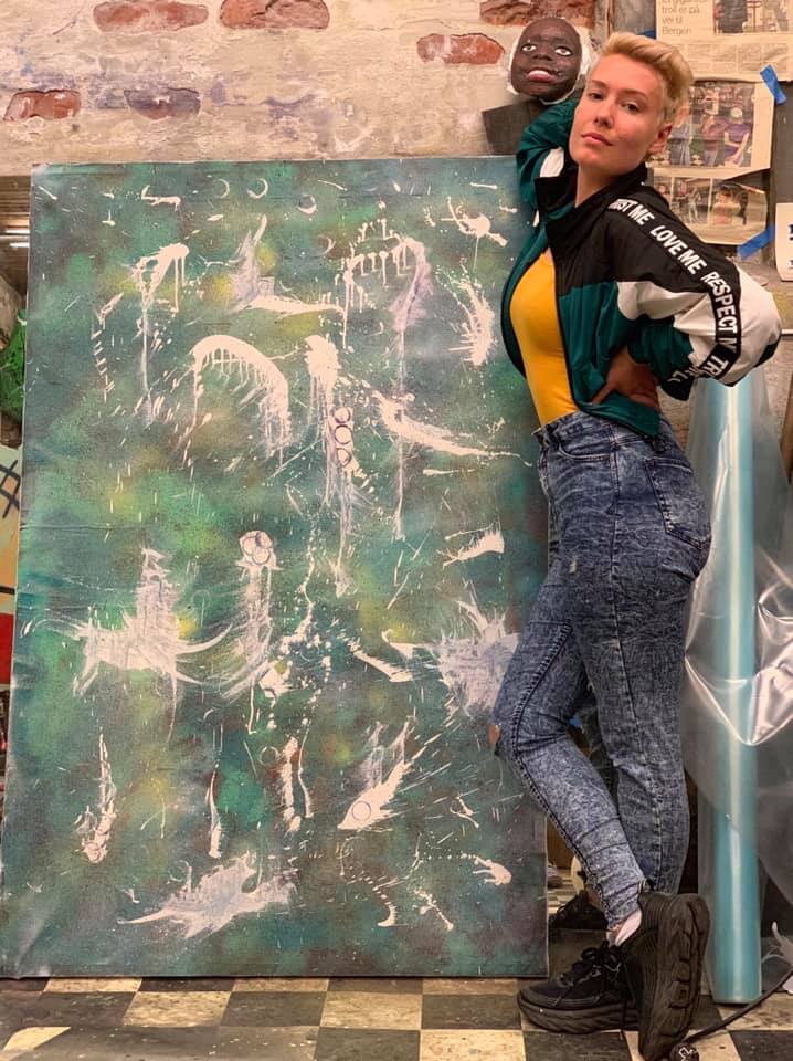Stort maleri. Original kunst av bergenskunstner naysha.