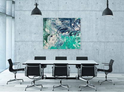 Stort maleri til kontoret. Kunst som gir god energi til rommet.