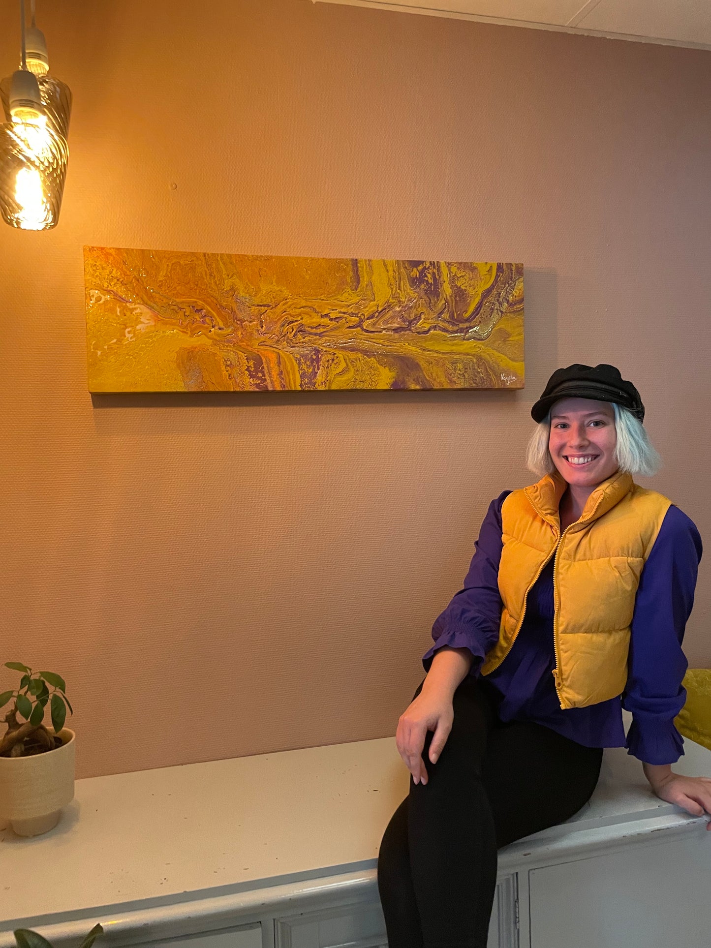 Kunstverk hos Tid for yoga, yogastudio i Bergen. Maleri av bergenskunstner Naysha